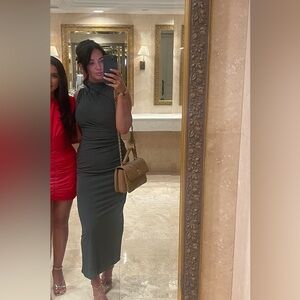 ZARA DRAPED MIDI DRESS